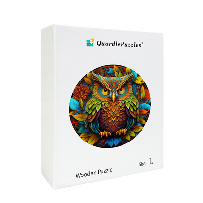 Drevené puzzle sova mandala