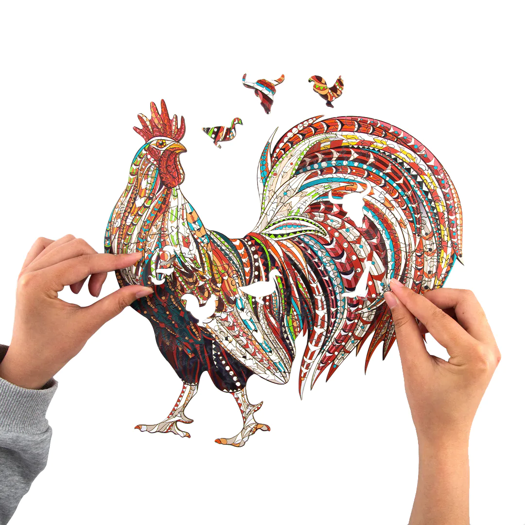 Puzzle červený kohút
