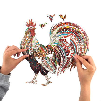 Puzzle červený kohút