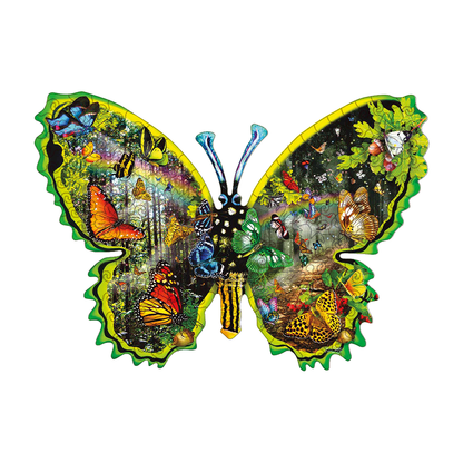 Drevené puzzle butterfly meadow
