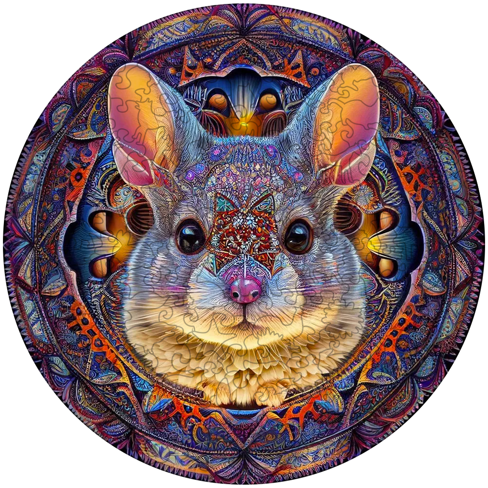 Drevená skladačka mandala hare