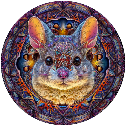Drevená skladačka mandala hare