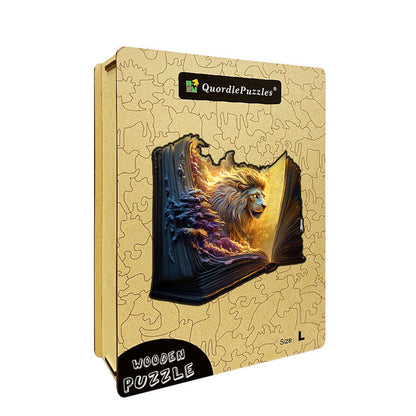 3D revúci lev drevené puzzle