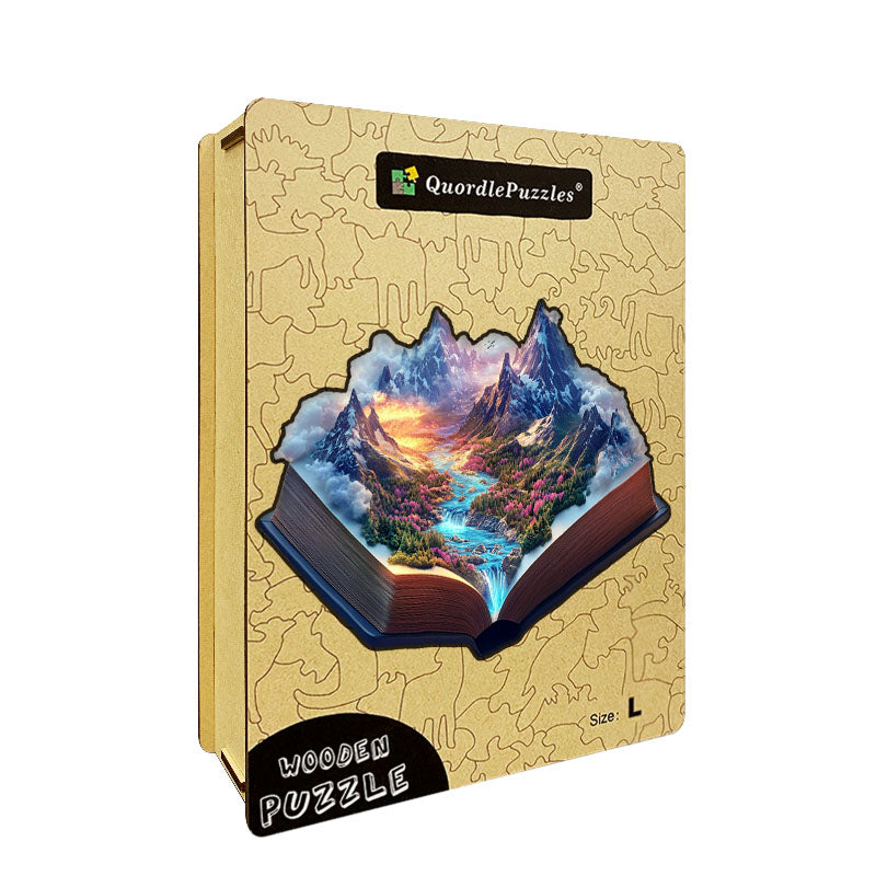 3D majestátne hory drevené puzzle