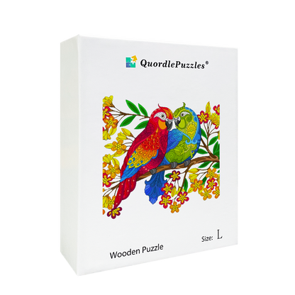 Farebné papagájové puzzle