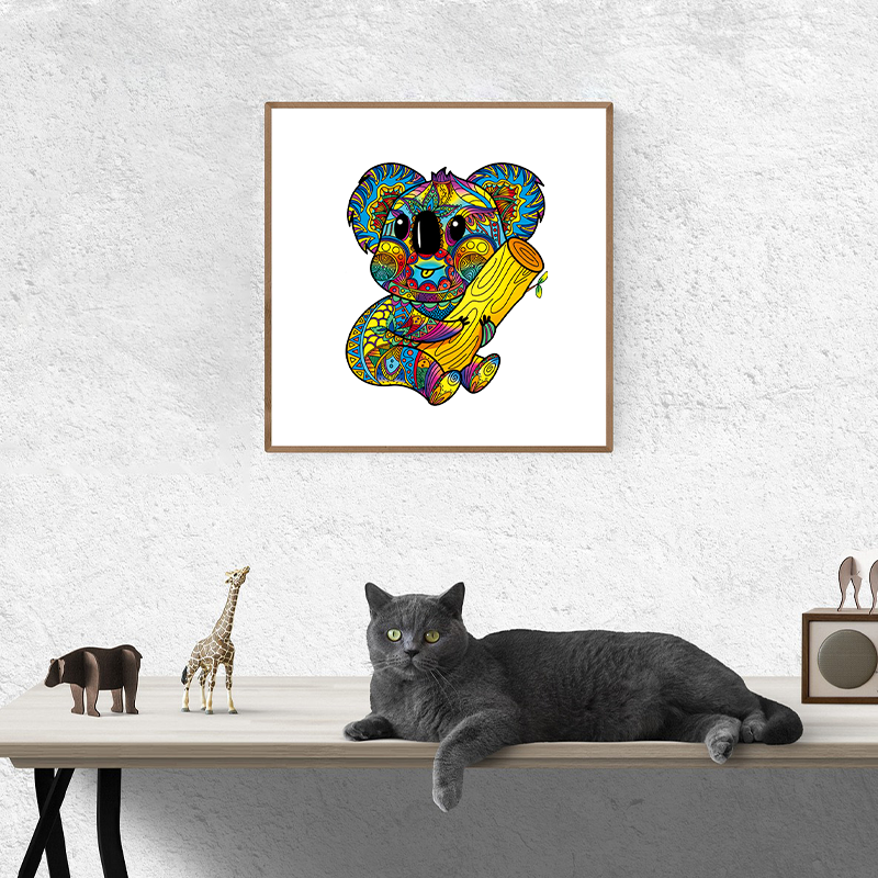 Farebné puzzle s koalou