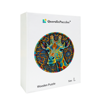 Drevená skladačka psychedelická žirafa