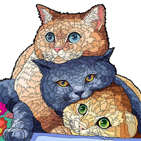 Puzzle tri mačky