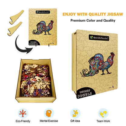 Farebné puzzle kohút